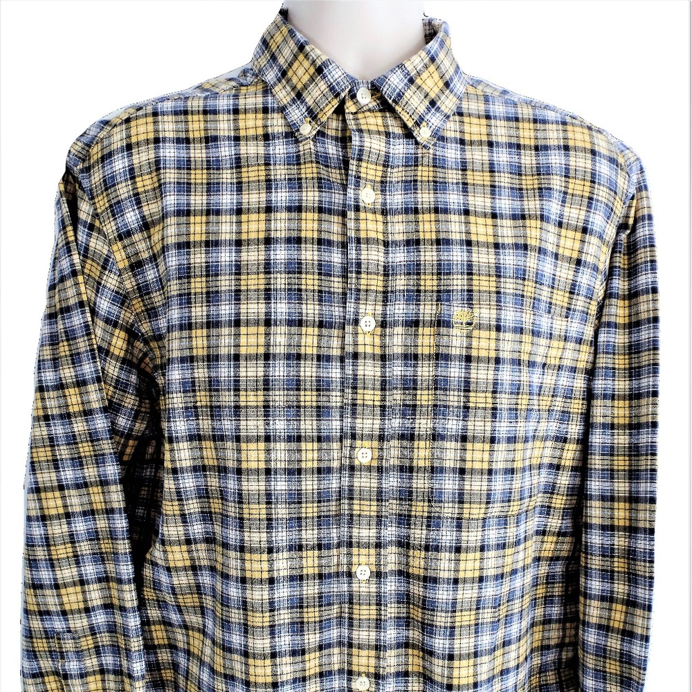 Timberland Button-Down Plaid Long Sleeve Medium